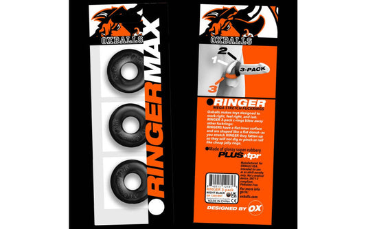 Ringer Max 3 Pc Cockring Set Black