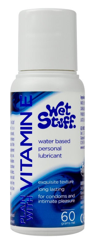 Wet Stuff Plain - 60g Bottle - Water Based Lubricant with Vitamin E - 60 gram Bottle