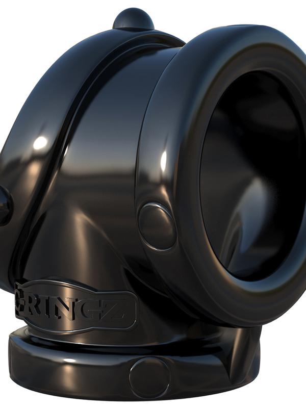 Fantasy C-ringz Rock Hard Cock Pipe - Black Cock & Ball Rings