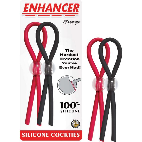 ENHANCER Silicone Cockties - Red and Black