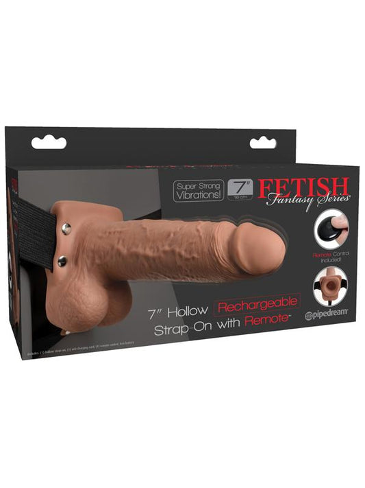 Fetish Fantasy Series 7'' Hollow Rechargeable Strap-On with Balls