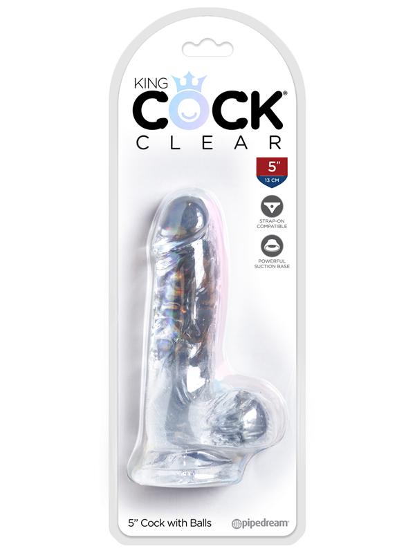King Cock Clear 5'' Cock with Balls