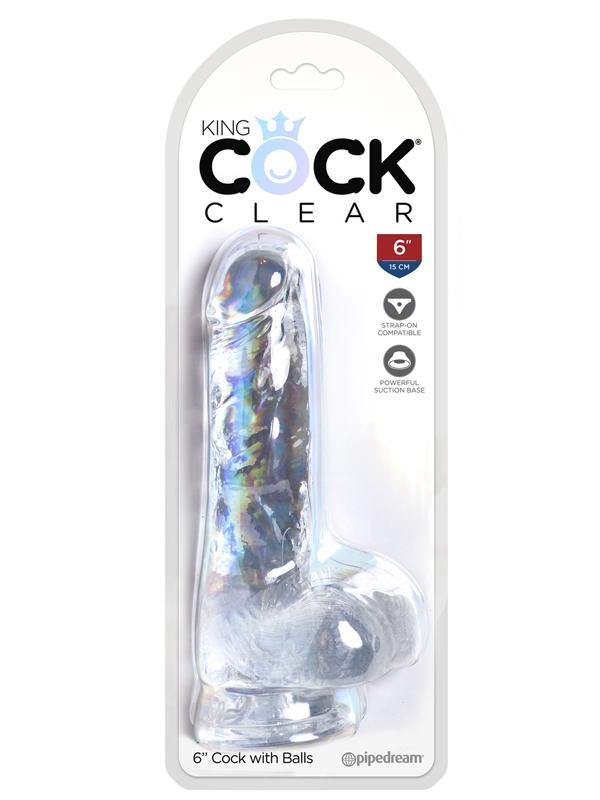 King Cock Clear 6'' Cock with Balls