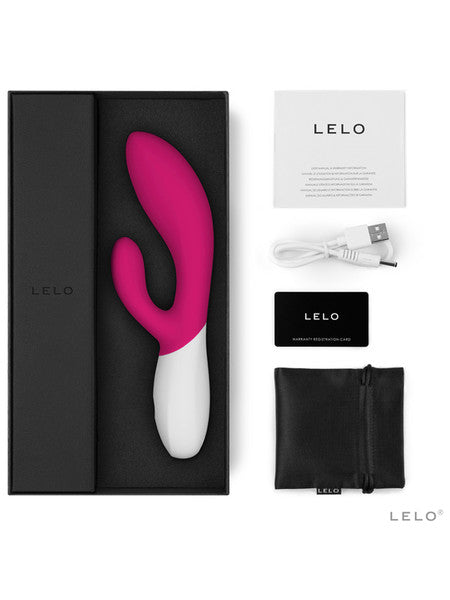 Lelo Ina Wave 2 Powerful Vibrator Wider Range Of Intensities Triple Action Massager - Cerise