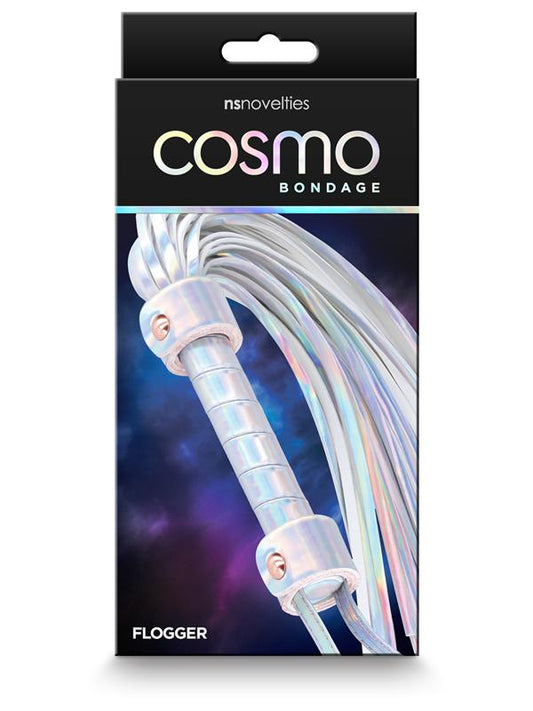 Cosmo Bondage Flogger - Rainbow - Metallic Rainbow Whip