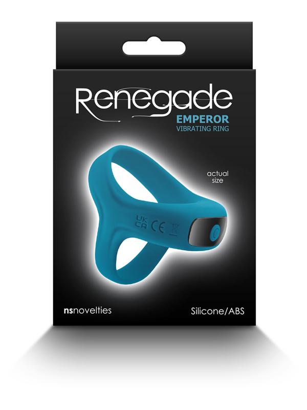 Renegade Emperor - Teal - Teal USB Rechargeable Vibrating Cock & Ball Rings