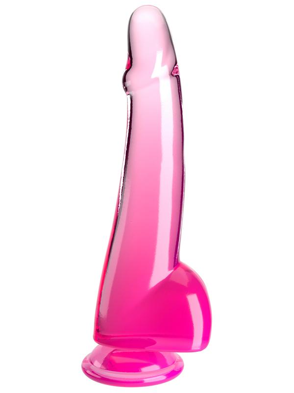King Cock Clear 10'' Cock with Balls - Pink - Pink 25 cm Dong