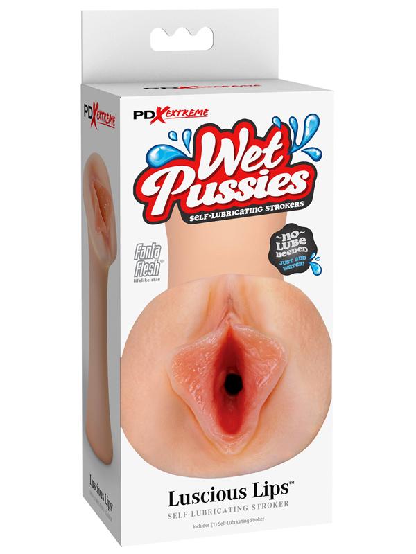 PDX Extreme Wet Pussies - Luscious Lips - Flesh - Flesh Self-Lubricating Vagina Stroker