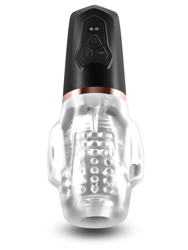 Renegade Avenger - Clear/Black USB Rechargeable Sucking Masturbator