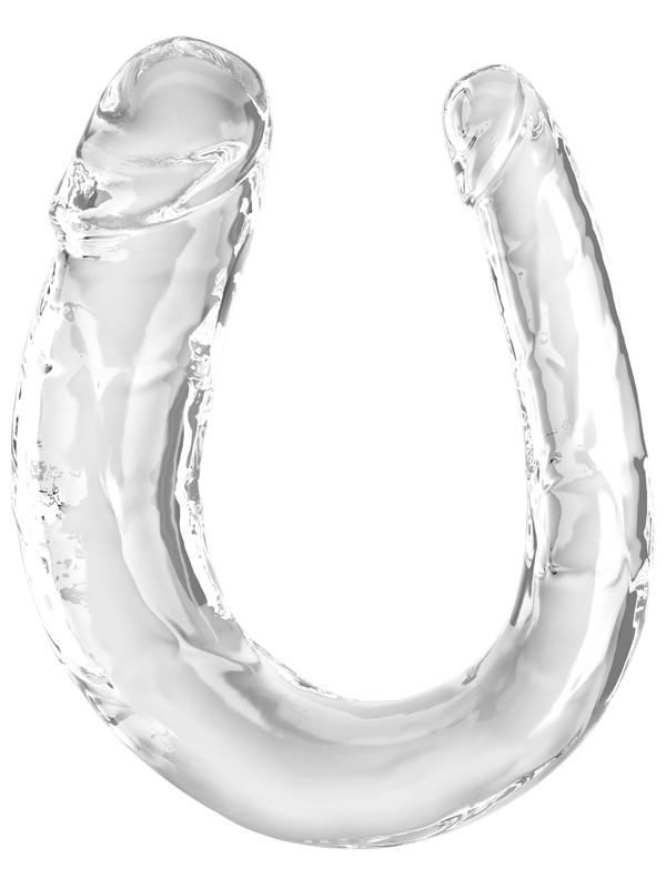 King Cock Clear Medium Double Trouble - Clear Medium Double Penetration Dong