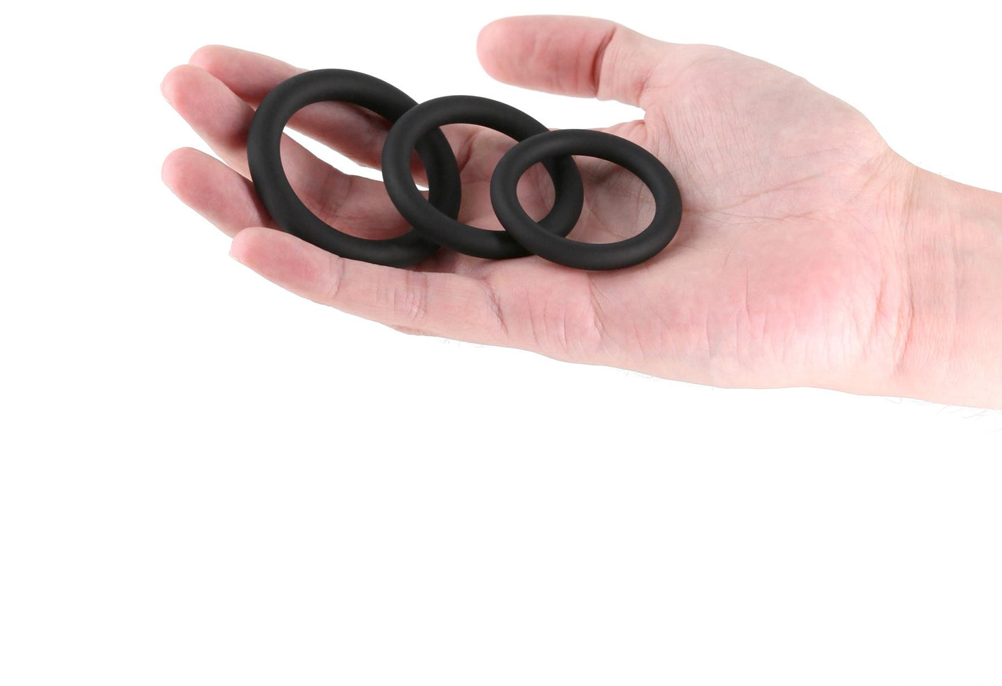 Renegade 3pc Slim Rings - Black - Black Cock Rings - Set of 3 Sizes