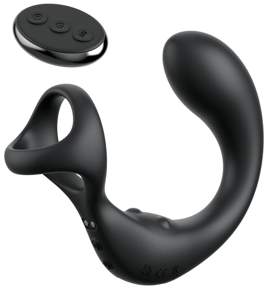 Anal Fantasy Elite Ass-Gasm Taint-alizer - Black USB Rechargeable Prostate Massage with Cock Ring