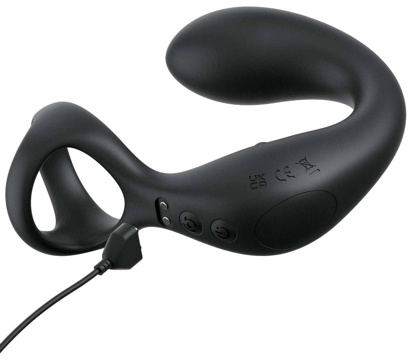 Anal Fantasy Elite Ass-Gasm Taint-alizer - Black USB Rechargeable Prostate Massage with Cock Ring