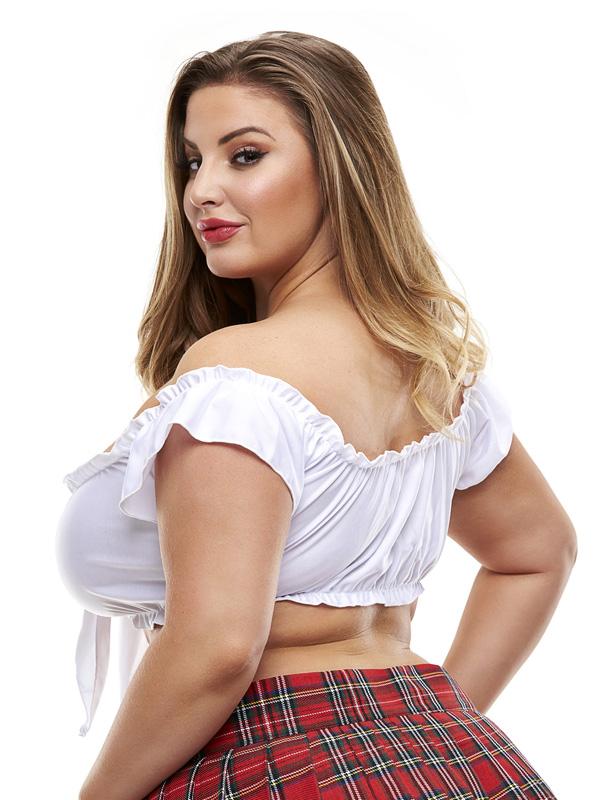 Sexy School Girl Tie Top White -Queen