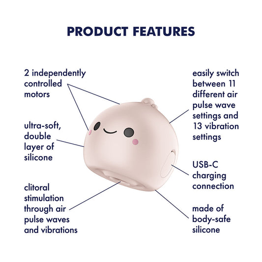 Satisfyer Mochi - Beige - Beige USB Rechargeable Air Pulse Stimulator
