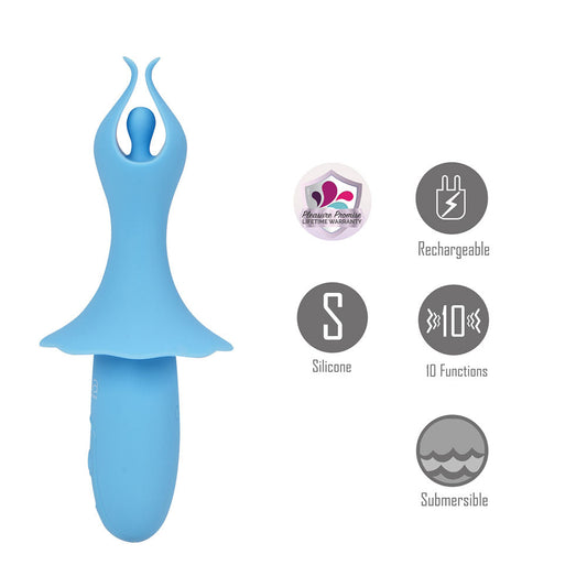 Maia SIENNA - Blue - Blue 15.2 cm USB Rechargeable Fluttering Bullet