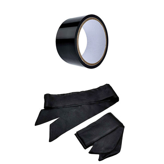 Adam & Eve MIDNIGHT MOODS COLLECTION - Black Couples Bondage Kit - Set of 10 Pieces