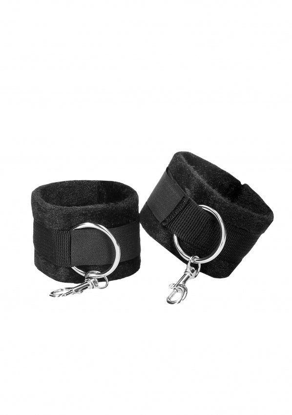 Ouch Black & White Velcro Hogtie with Wrist and Ankle Cuffs