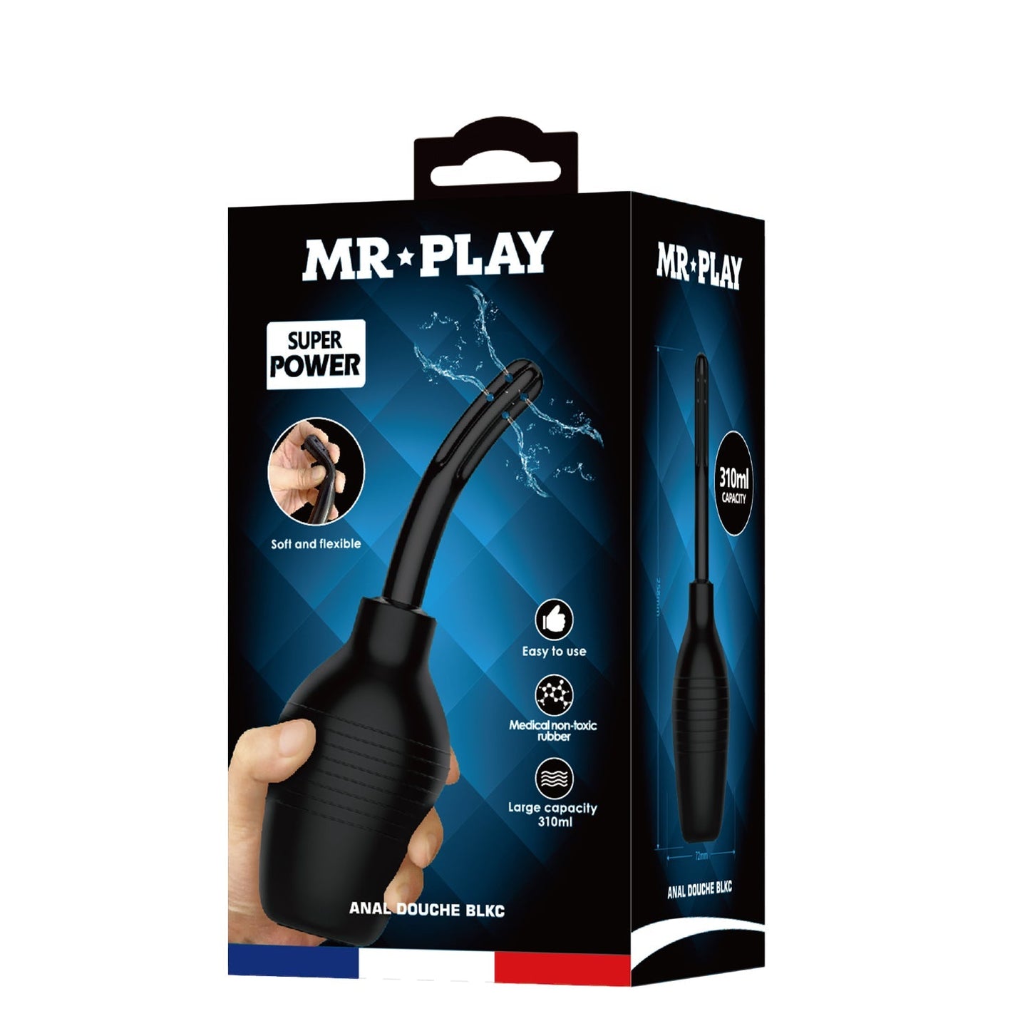 MR PLAY Anal Douche - Aqua/White Unisex Douche - 310 ml Capacity