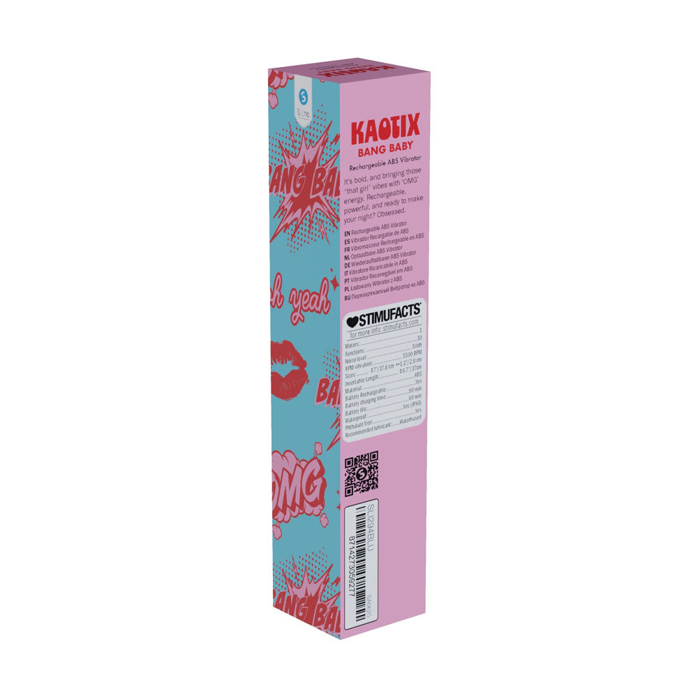 S-LINE Kaotix Bang Baby - Blue 17.8 cm USB Rechargeable Vibrator