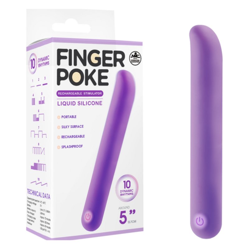 Finger Poke - Purple - Purple 12.7 cm USB Rechargeable Bullet