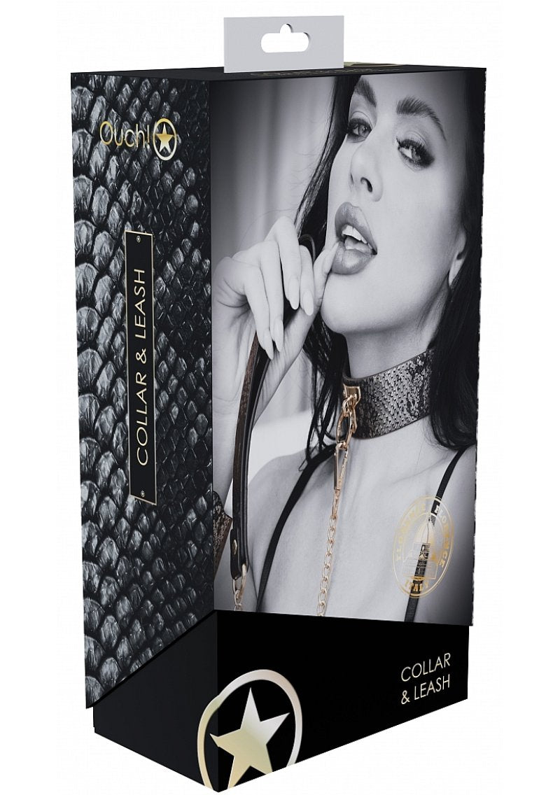 OUCH! Florence Collection - Collar with Leash - Black Restraint