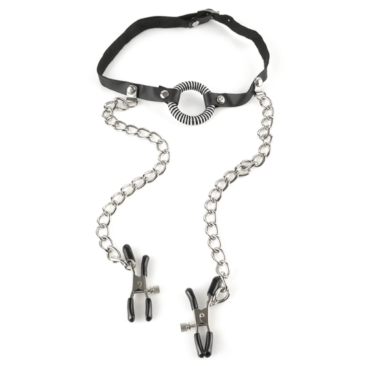 Fetish Fantasy O-Ring Gag Nipple Clamps