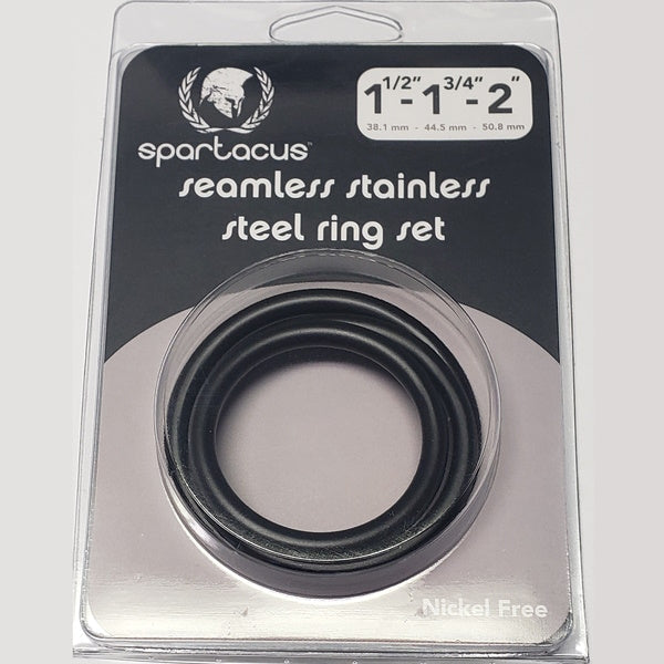 Spartacus Seamless Stainless Steel Ring Set Black