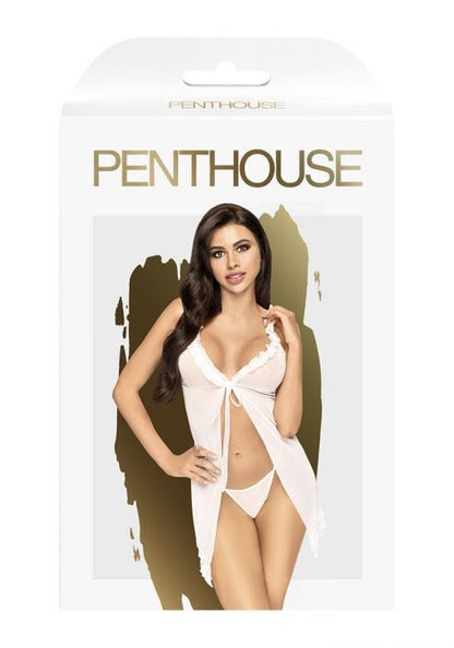 Penthouse After Sunset Babydoll w/ Thong White