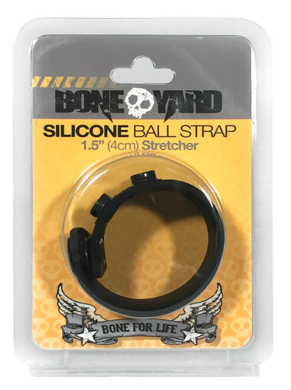 Boneyard 1.5inch Silicone Ball Strap - 3 Snap - Black