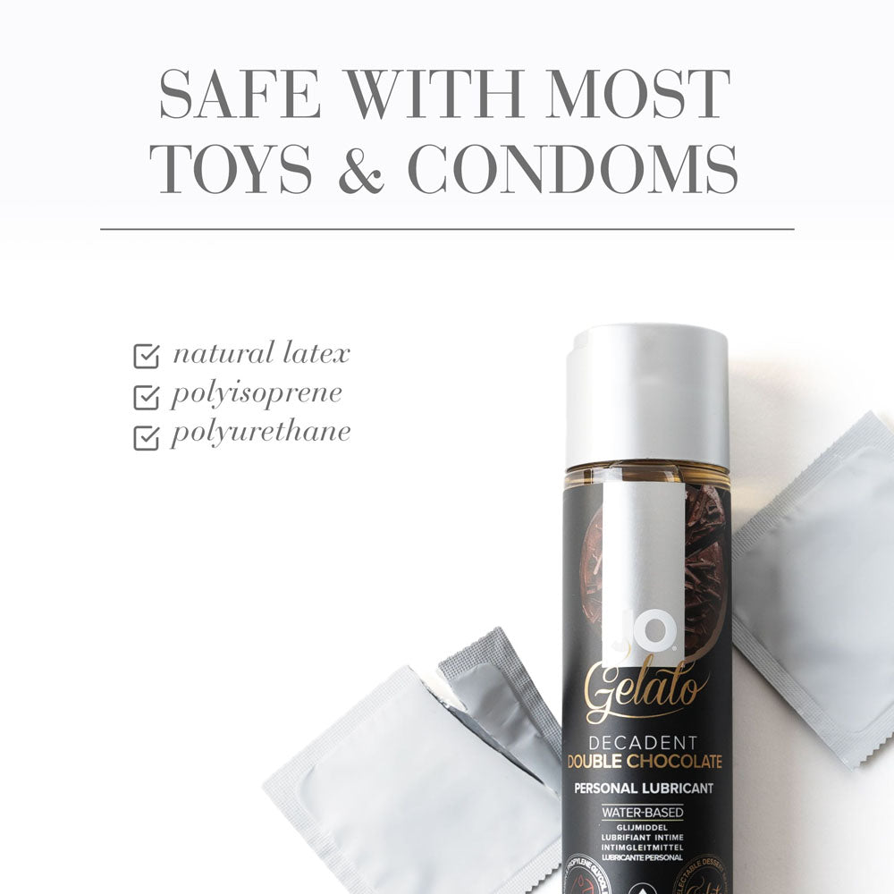 JO Gelato Decadent Double Chocolate Lubricant - 30 mL - Chocolate Flavoured Water Based Lubricant - 30 ml Bottle
