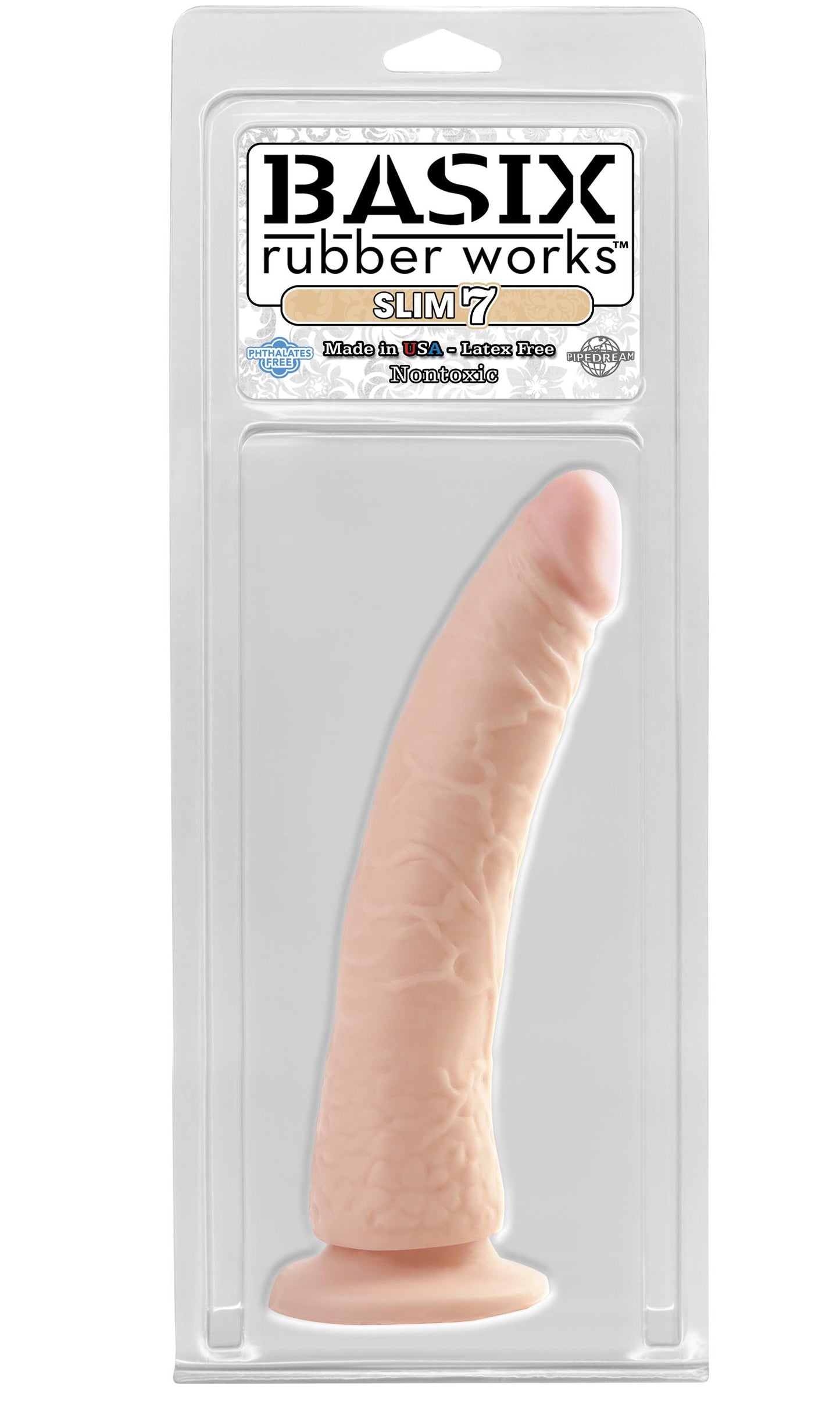 Basix Rubber Works Slim 7 - Flesh 17.8 cm (7'') Dong