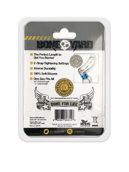 Boneyard 1.5inch Silicone Ball Strap - 3 Snap - Blue