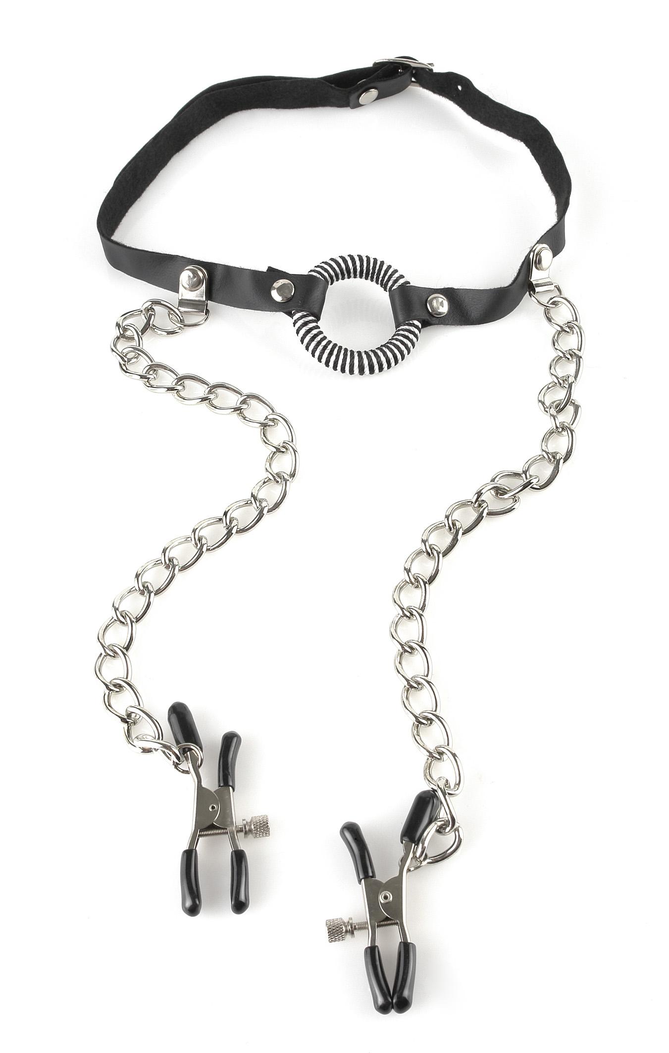 Fetish Fantasy O-Ring Gag Nipple Clamps