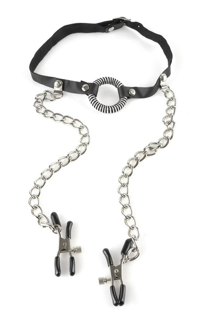Fetish Fantasy O-Ring Gag Nipple Clamps