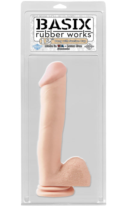 Basix Rubber Works 12'' Dong With Suction Cup