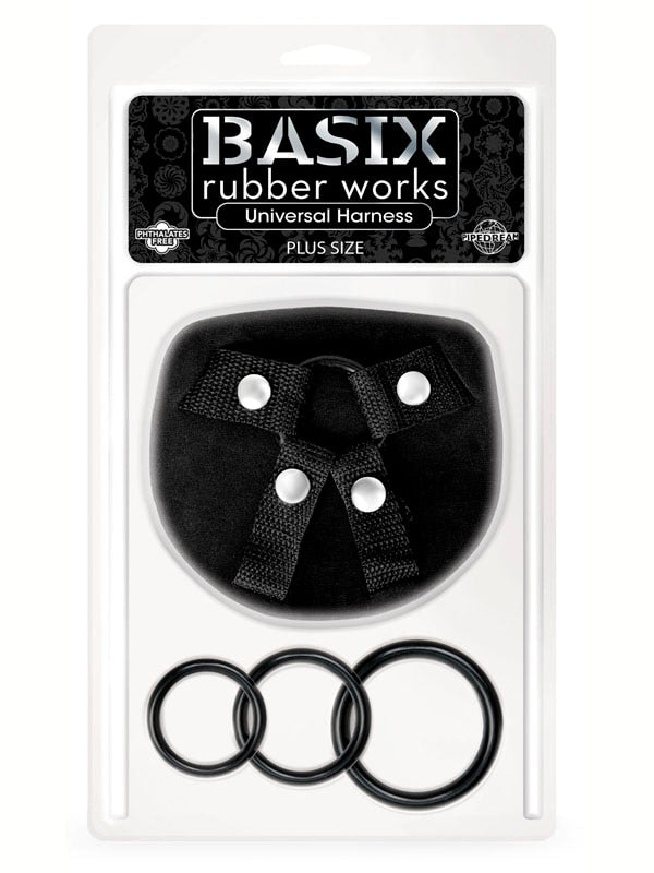 Basix Rubber Works Universal Harness - Plus Size - Black Plus-Size Strap-On Harness (No Probe Included)