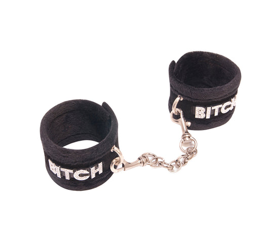 Han016D Fluffy DiamantÃ© Bitch Wrist Restraints