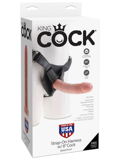 King Cock Strap-on Harness with 8 inches Cock Flesh Dildo