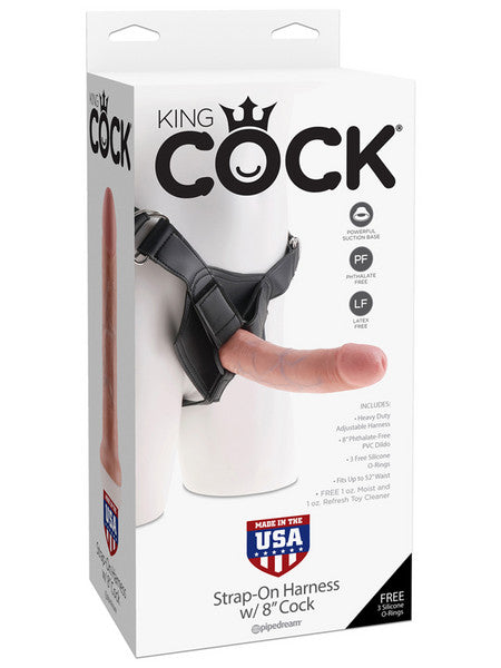 King Cock Strap-on Harness with 8 inches Cock Flesh Dildo