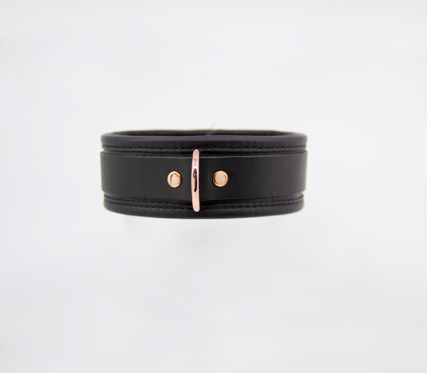 Col048 Leather Collar With Coloured Hardware