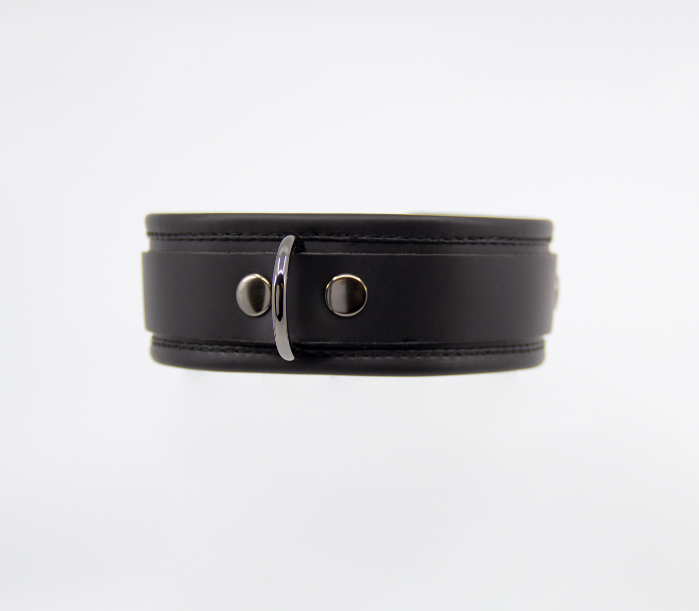 Col048 Leather Collar With Coloured Hardware