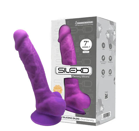 Silexd – Model 1 Thermo-Reactive Silicone 7″ Dong With Balls (Purple)