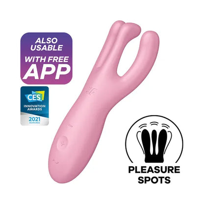 Satisfyer Threesome 4 App Control Stimulator - Pink