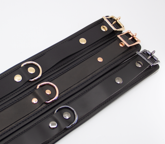 Col048 Leather Collar With Coloured Hardware