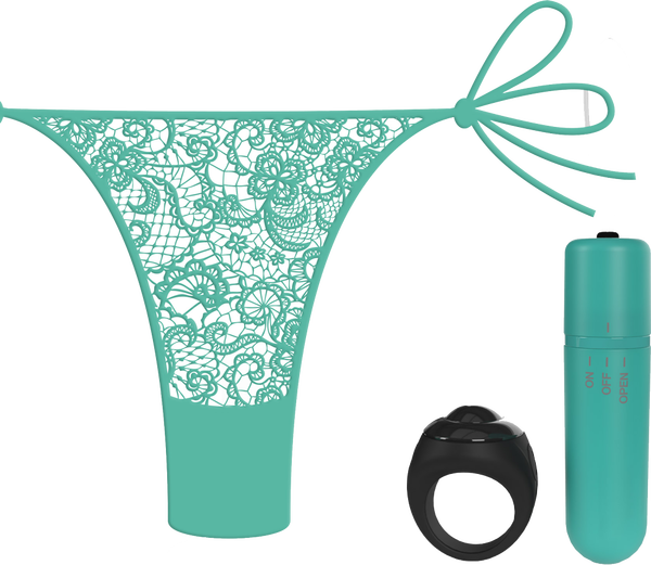 Vibrating Panty Set W/ Remote Ring 4T High Pitch Treble - Black