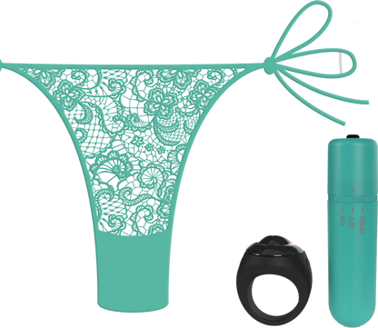 Vibrating Panty Set W/ Remote Ring 4T High Pitch Treble - Black