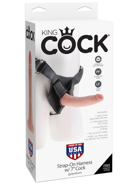 King Cock Strap-on Harness with 7 inches Cock Flesh Dildo