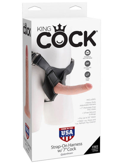 King Cock Strap-on Harness with 7 inches Cock Flesh Dildo