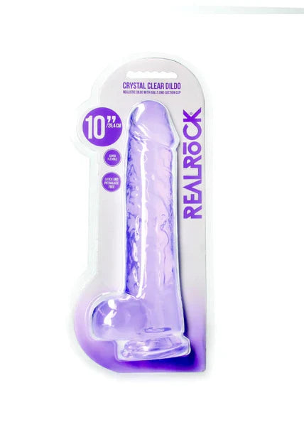 Realrock Realistic Dildo With Balls 10" / 25.4 cm Purple